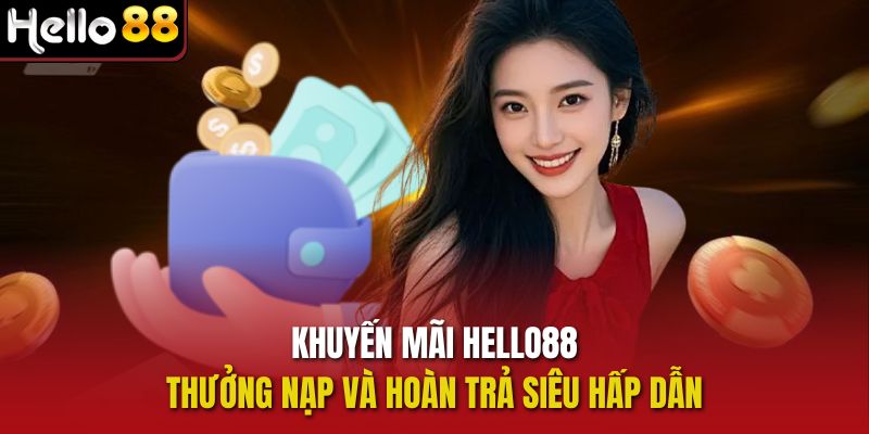 Khuyến Mãi Hello88 thưởng nạp và hoàn trả siêu hấp dẫn.