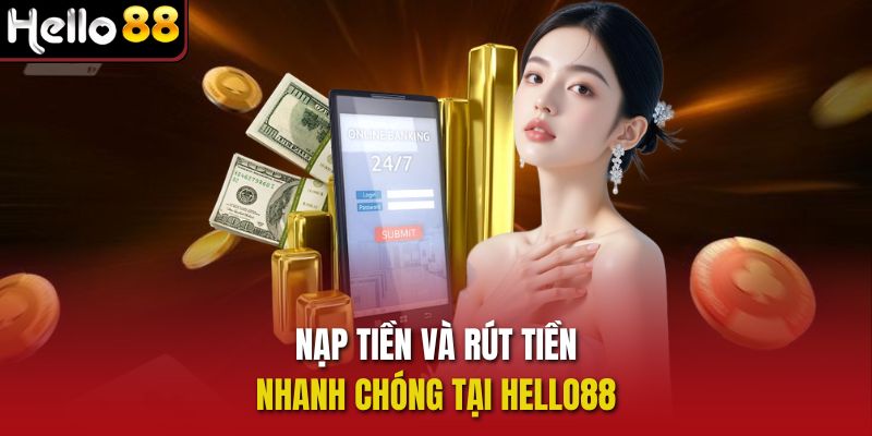 Nạp tiền và rút tiền nhanh chóng tại Hello88